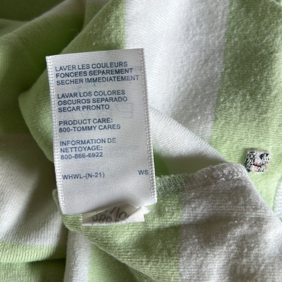 Tommy Hilfiger Green and White Striped V-Neck Polo - size M - Picture 6 of 7